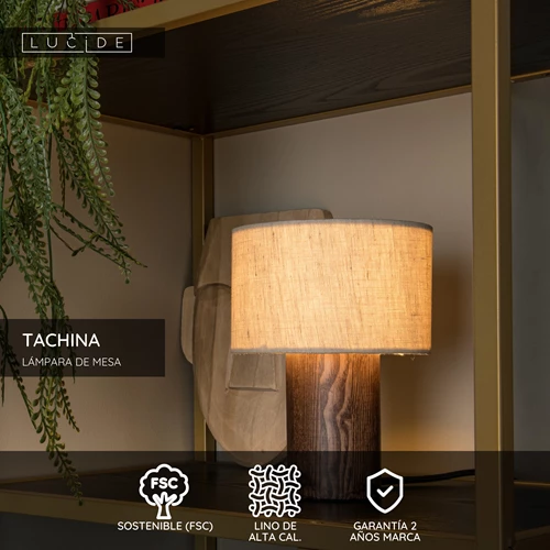 Lucide TACHINA - Lámpara de mesa - 1xE14 - Natural - USP